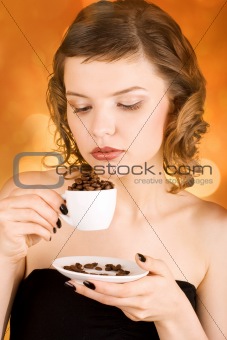girl with a coffee cup