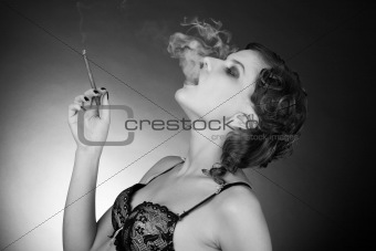 gorgeous girl with a cigarette