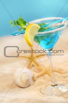 Blue tropical summer drink