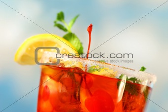 Closeup of tropical drink