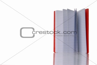 red notepad isolated over white
