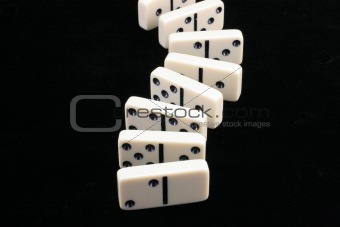 Dominos on a black background