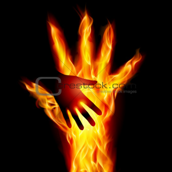Burning helping hand