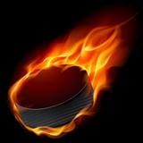Burning hockey puck