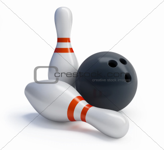 Skittles and bowling ball 
