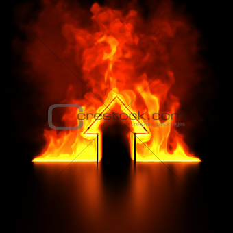 Burning house shape concept