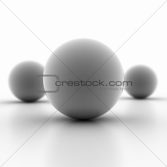 Blank gray metallic spheres