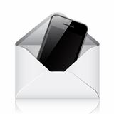 Modern phone in envelope