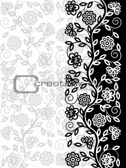 Decorative floral pattern. Retro background. Vector illustration.