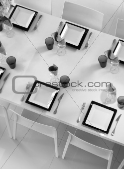 Fine table setting seen above