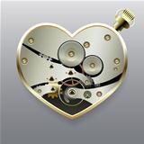 Metal steampunk heart with gears