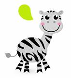 Cute cartoon Zebra isolated on white