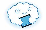 cloud hugs the tablet