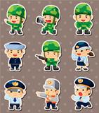 cartoon police and soldier stickers