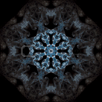 symmetry patterns of smoke on black background
