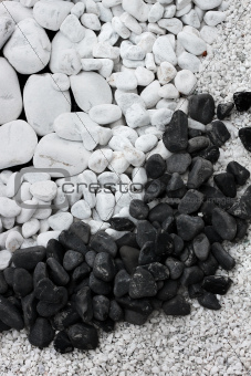 White and black pebble stones