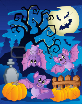 Scene with Halloween tree 5