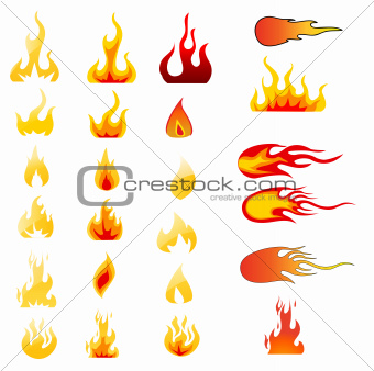 Fire Icons set vector 