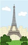 Cartoon Eiffel tower