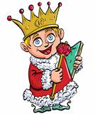 Cartoon of boy who is king with a crown