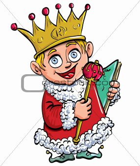 Cartoon of boy who is king with a crown