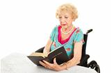 Disabled Senior Woman Reads Bible