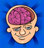 brainy man cartoon illustration