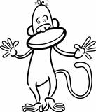 monkey cartoon illustration for coloring