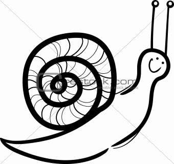 snail cartoon illustration for coloring