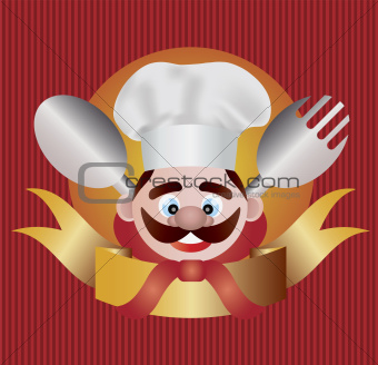 Chef with Banner Illustration