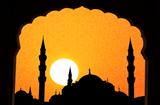 sunset at halga sophia blue mosque turkey