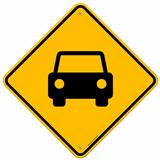 Yellow Sign with Car