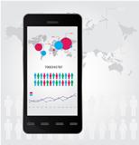 Mobile infographic. Set of graphs and chats. Vector illustration
