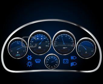 Vector realistic car dashboard