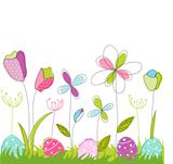 floral, easter greeting card