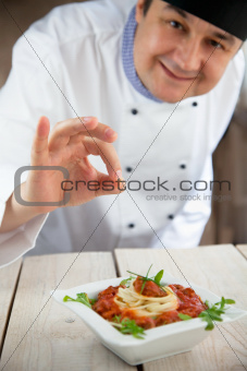 Male chef in restaurant