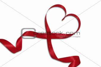 Heart of a red bow