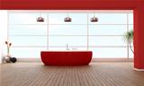 Red luxury bathroom