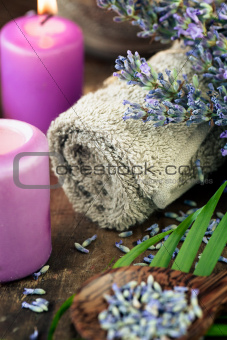 Lavender spa setting