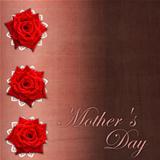 Card for congratulation or invitation for Mother`s day with red 