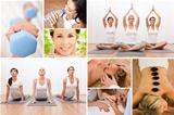 Healthy Lifestyle Montage Beautiful Women at Spa