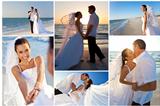 Bride & Groom Married Couple Sunset Beach Wedding