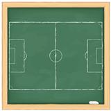 Football field on blackboard