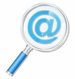 Magnifying glass with email symbol