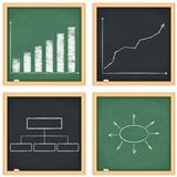 Blackboards with graphs and diagrams