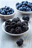 Blackberries and blueberries