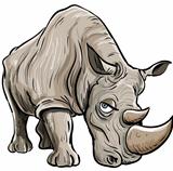 Cartoon illustration of a rhino