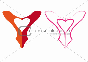 red shoe heart, vector