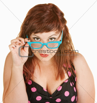 Curious Lady with Glasses