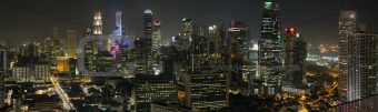 Singapore Financial District Skyline at Night